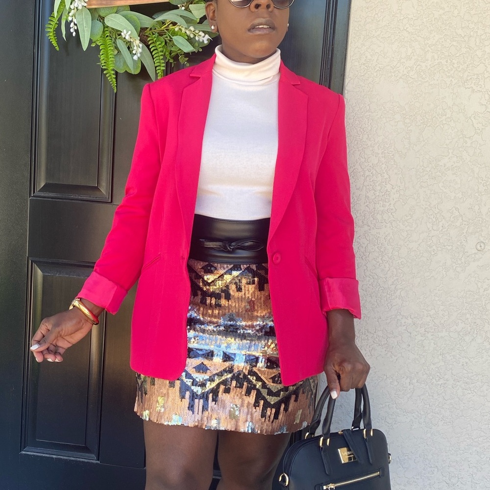 Tribal Designed Sequin Mini Skirt